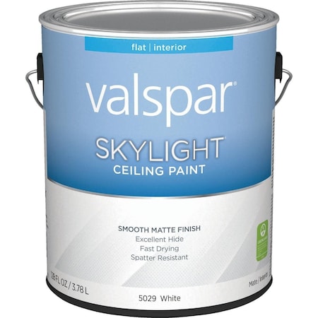 Valspar Skylight Latex Matte Flat Ceiling Paint, Soft White, 1 Gal. 028.0015029.007
